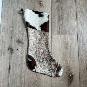 NWT Cowhide Leather Western Christmas Holiday Stocking